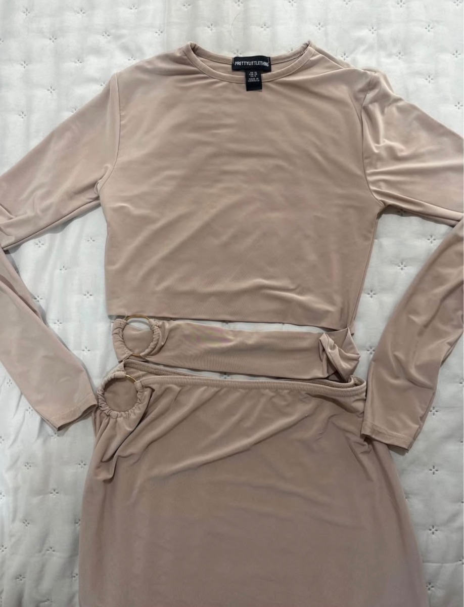 Pretty Little Thing Mini Dress Dark Beige photo 3