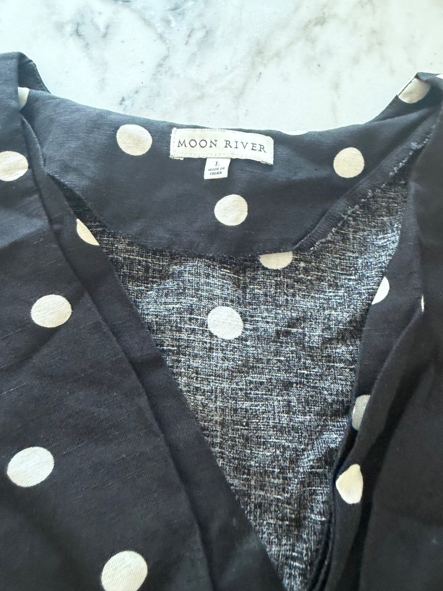 Moon river polka dot linen dress photo 2