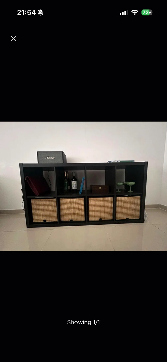 IKEA Kallax Shelf + 4 Gnabbas baskets