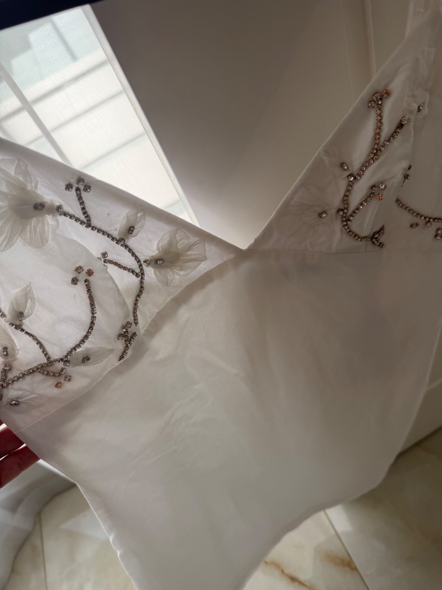 Zara White Embellished Cami Dress photo 3
