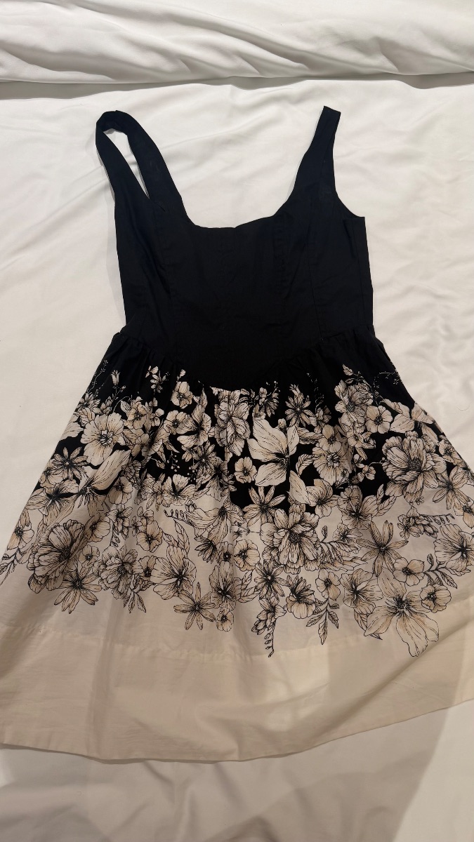 H&M black and white floral dress