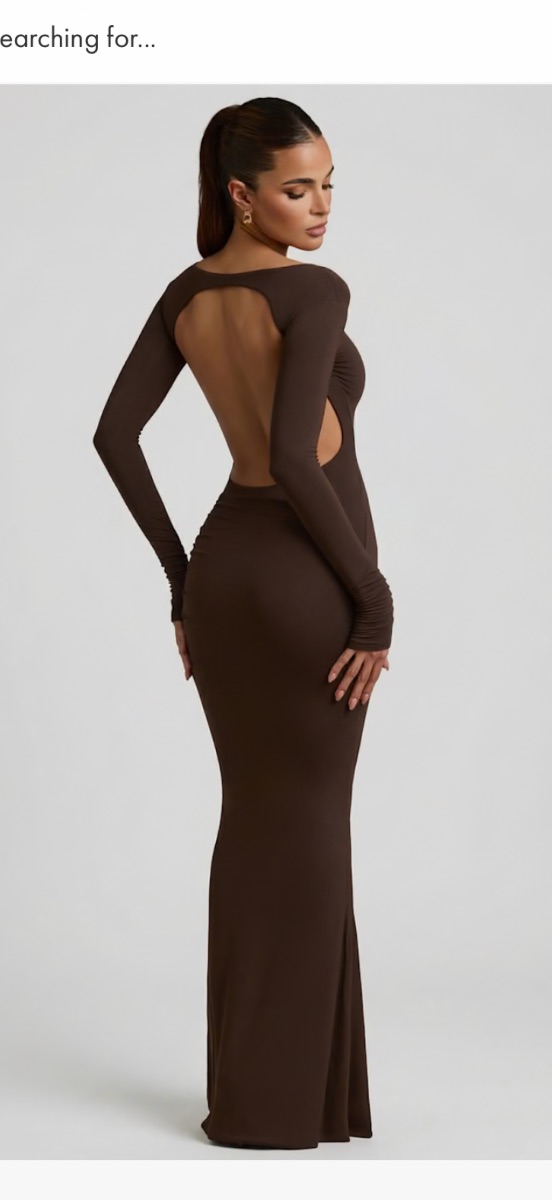 Oh Polly Backless Brown Maxi Dress