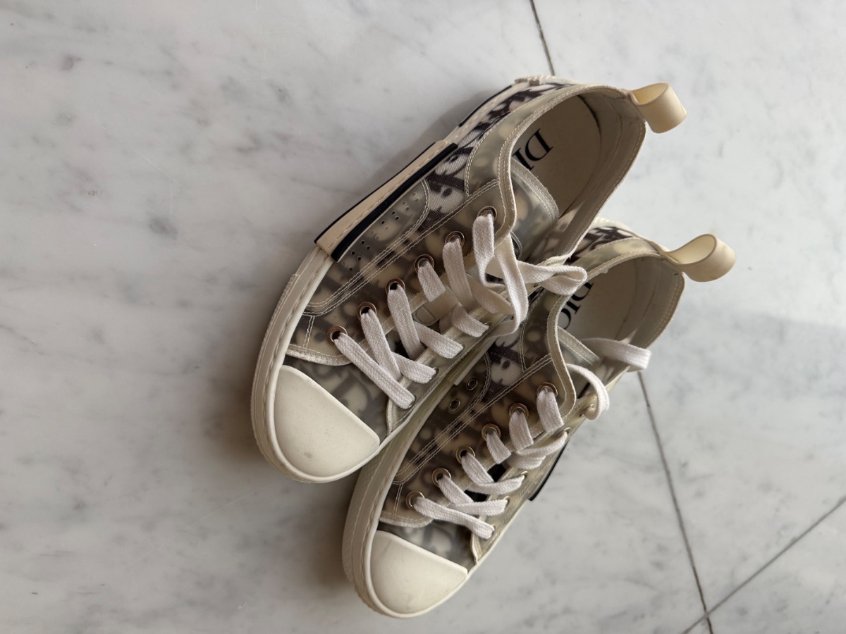 Christian Dior walk in Dior sneakers