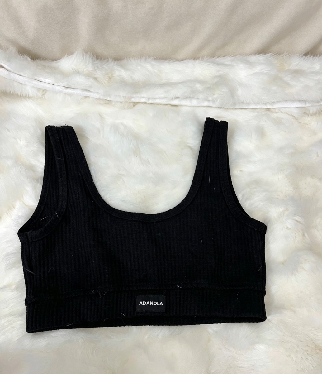 ADANOLA Black Crop Top