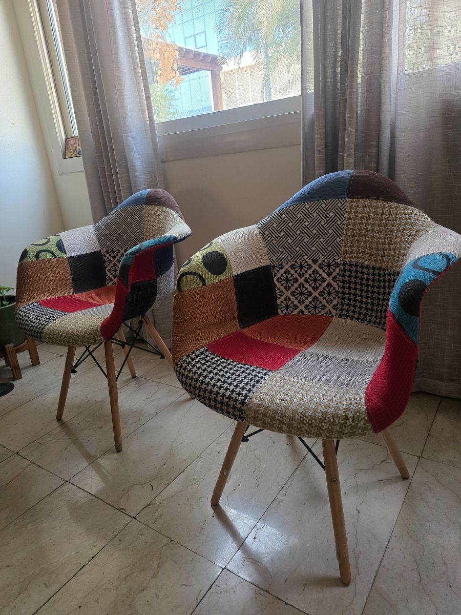 Set of 2 Patchwork Accent Chairs photo 3
