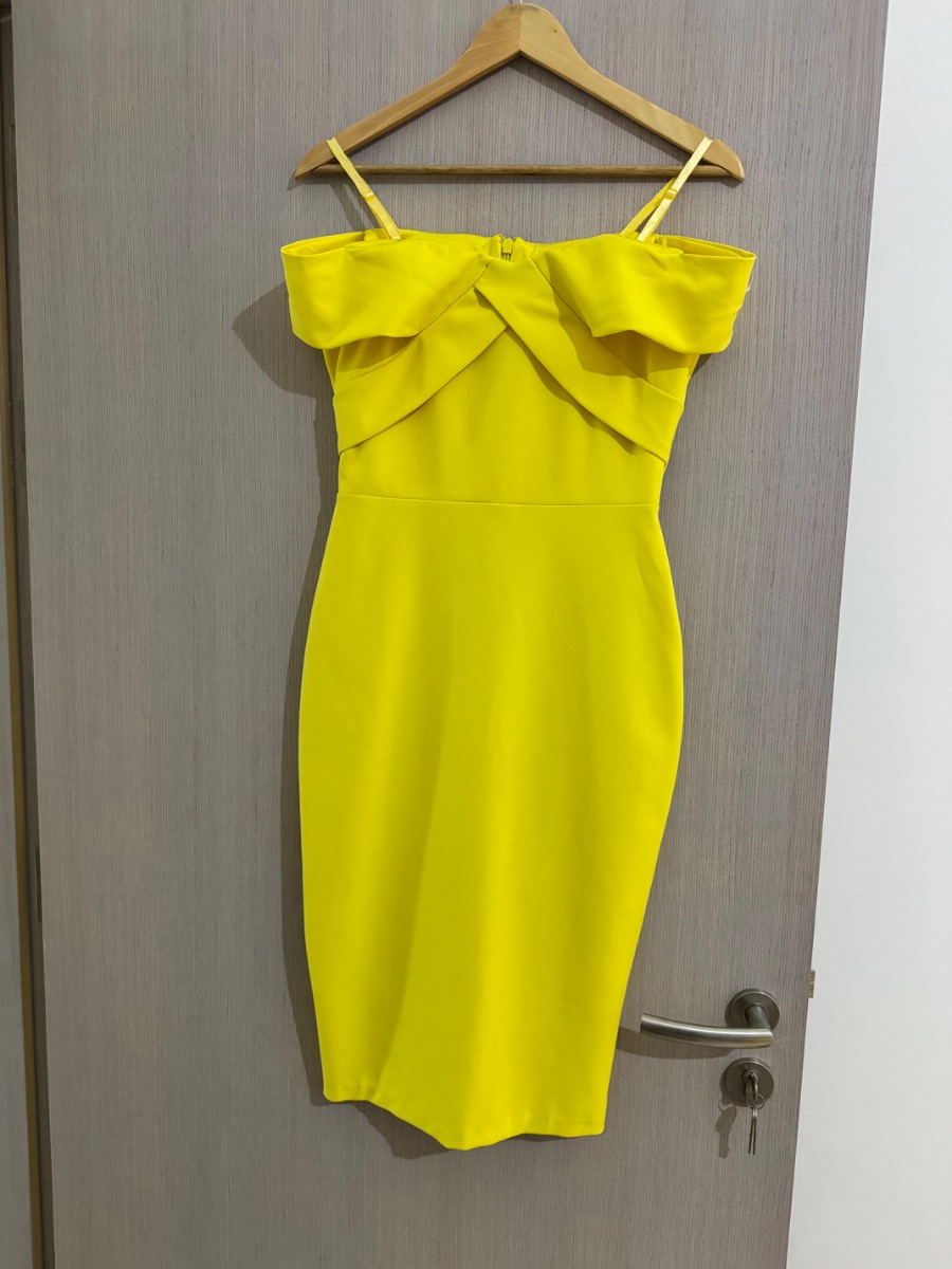 River Island Yellow mid length dress