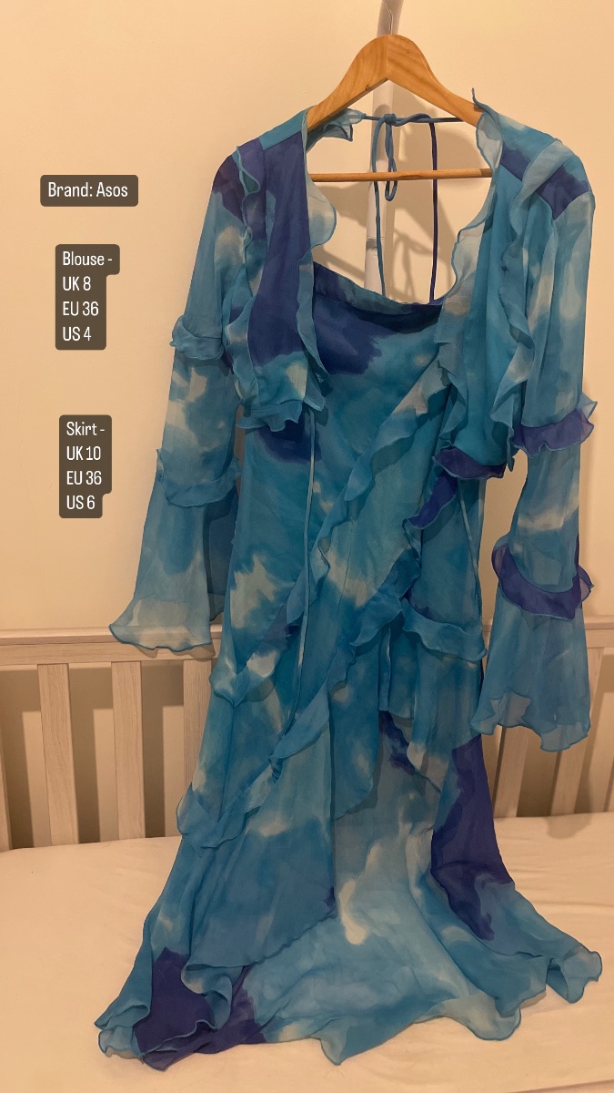 ASOS design blue skirt and Blouse photo 2