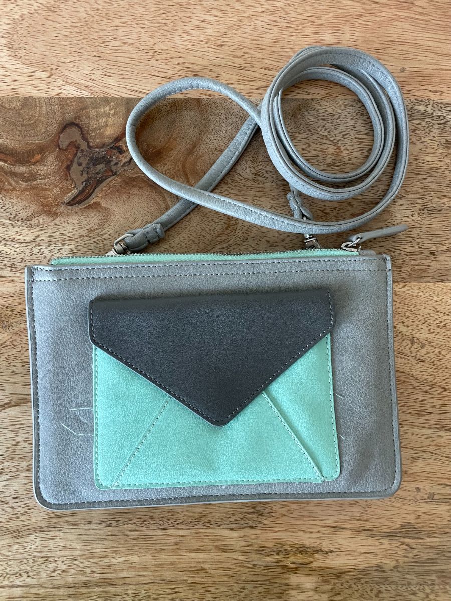 Oliver Bonus Grey & Green Oliver Bonas Small Shoulder Bag