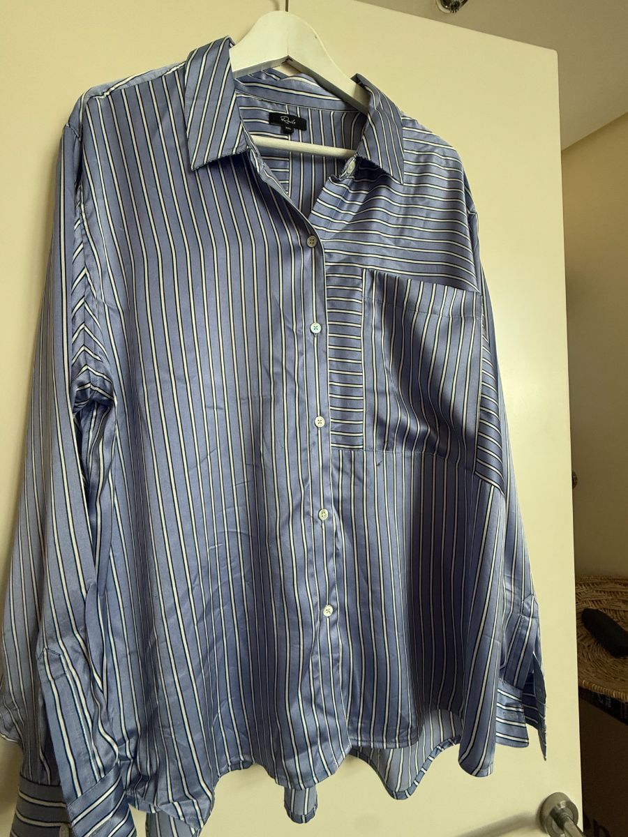 Rails 100% silk Blue Blouse XXL