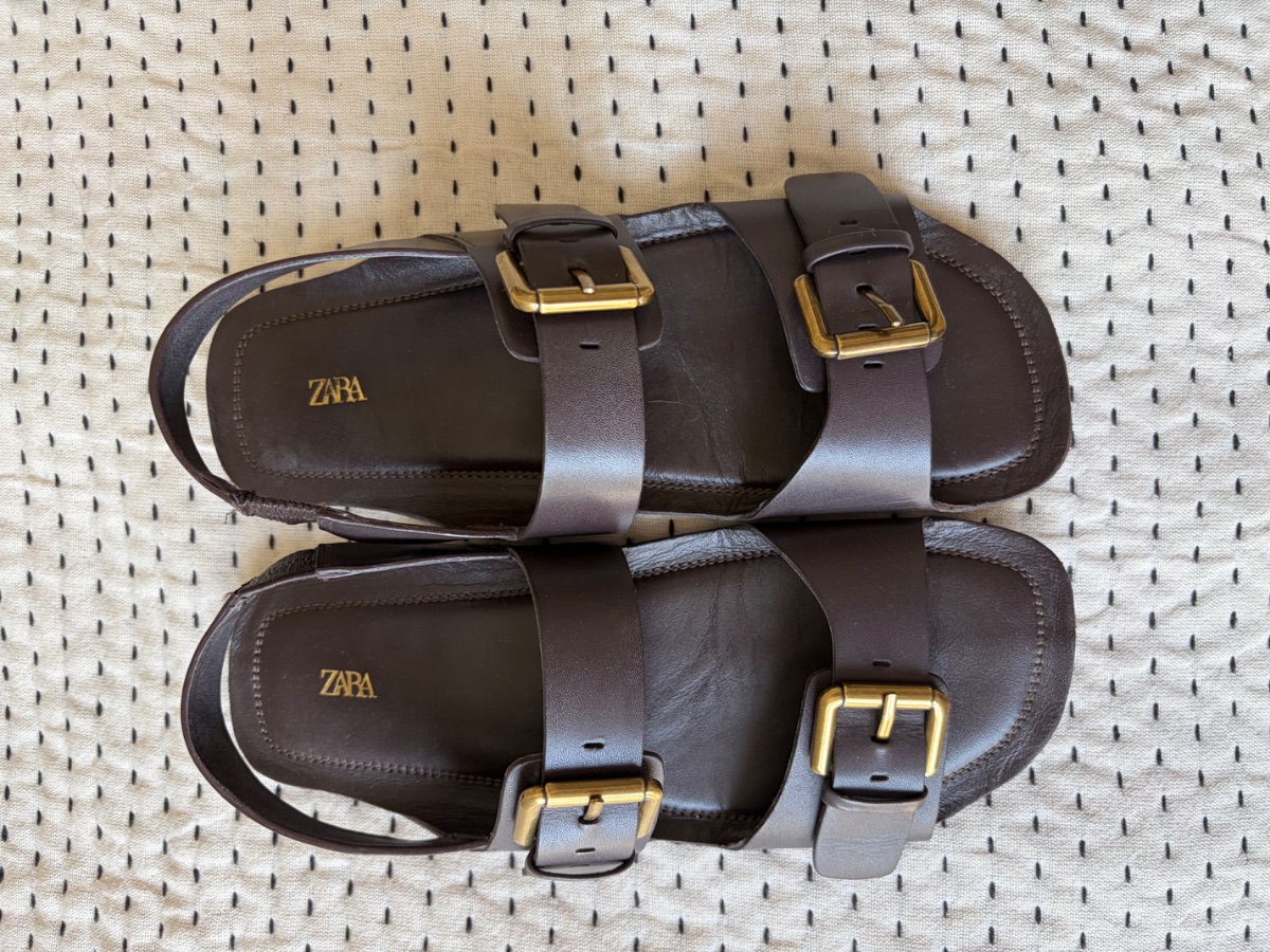 Brown Leather Zara Flats - Sz 38