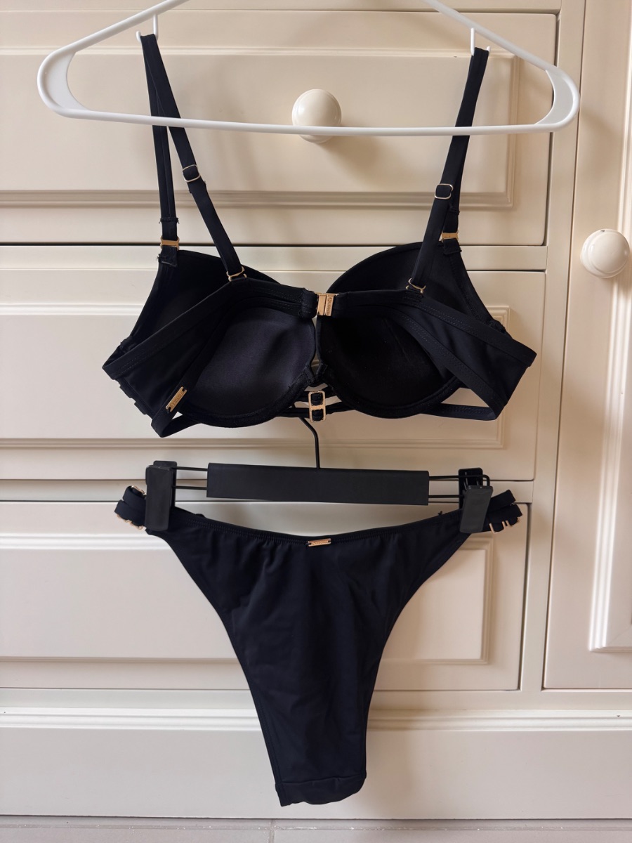 New Yorker black three-piece bikini set photo 2