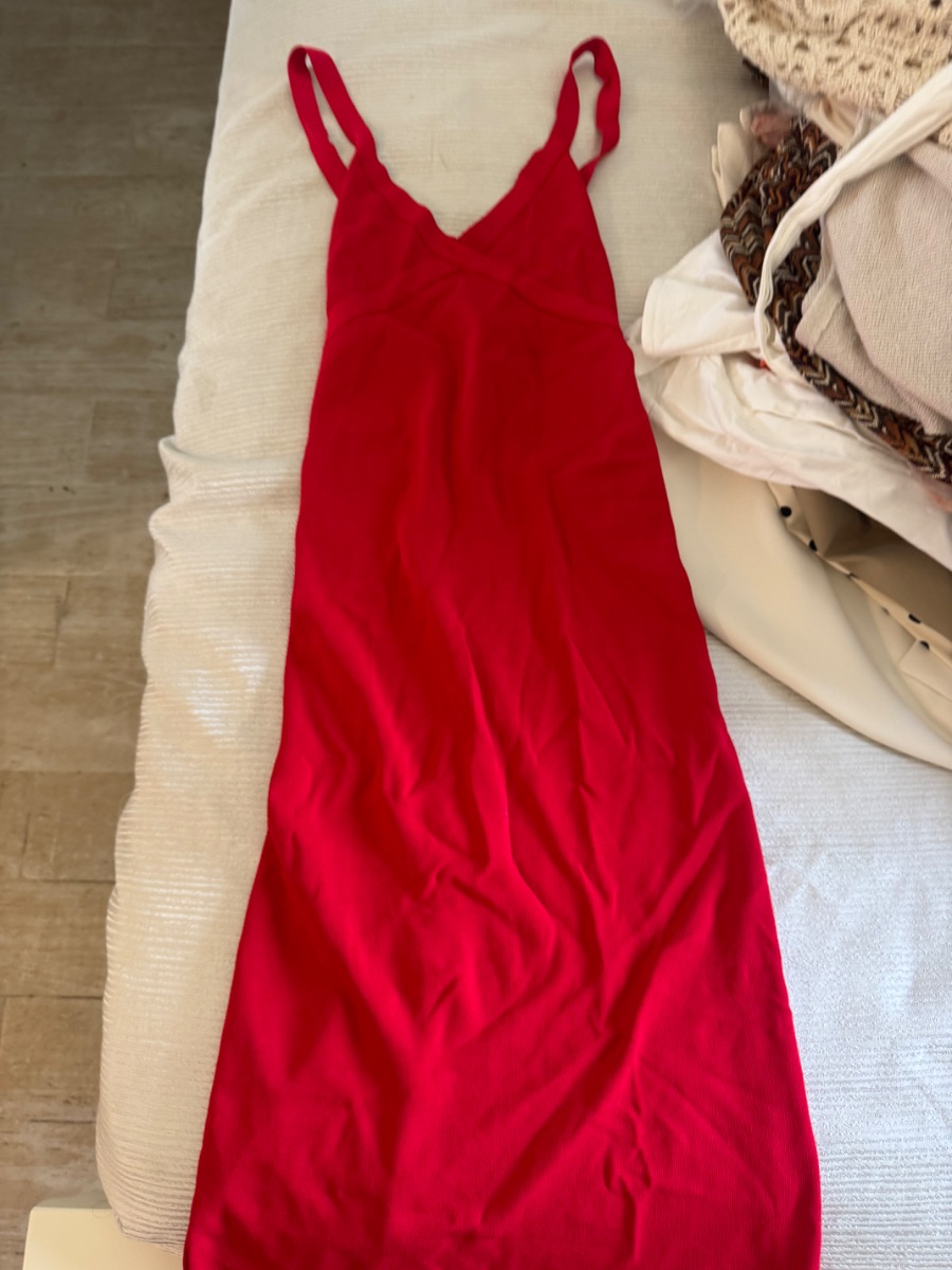 Red zara bandage midi dress
