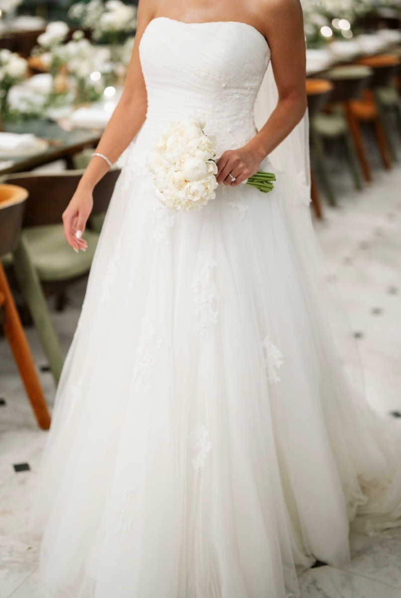 White One Barcelona White Strapless A-line Wedding Dress