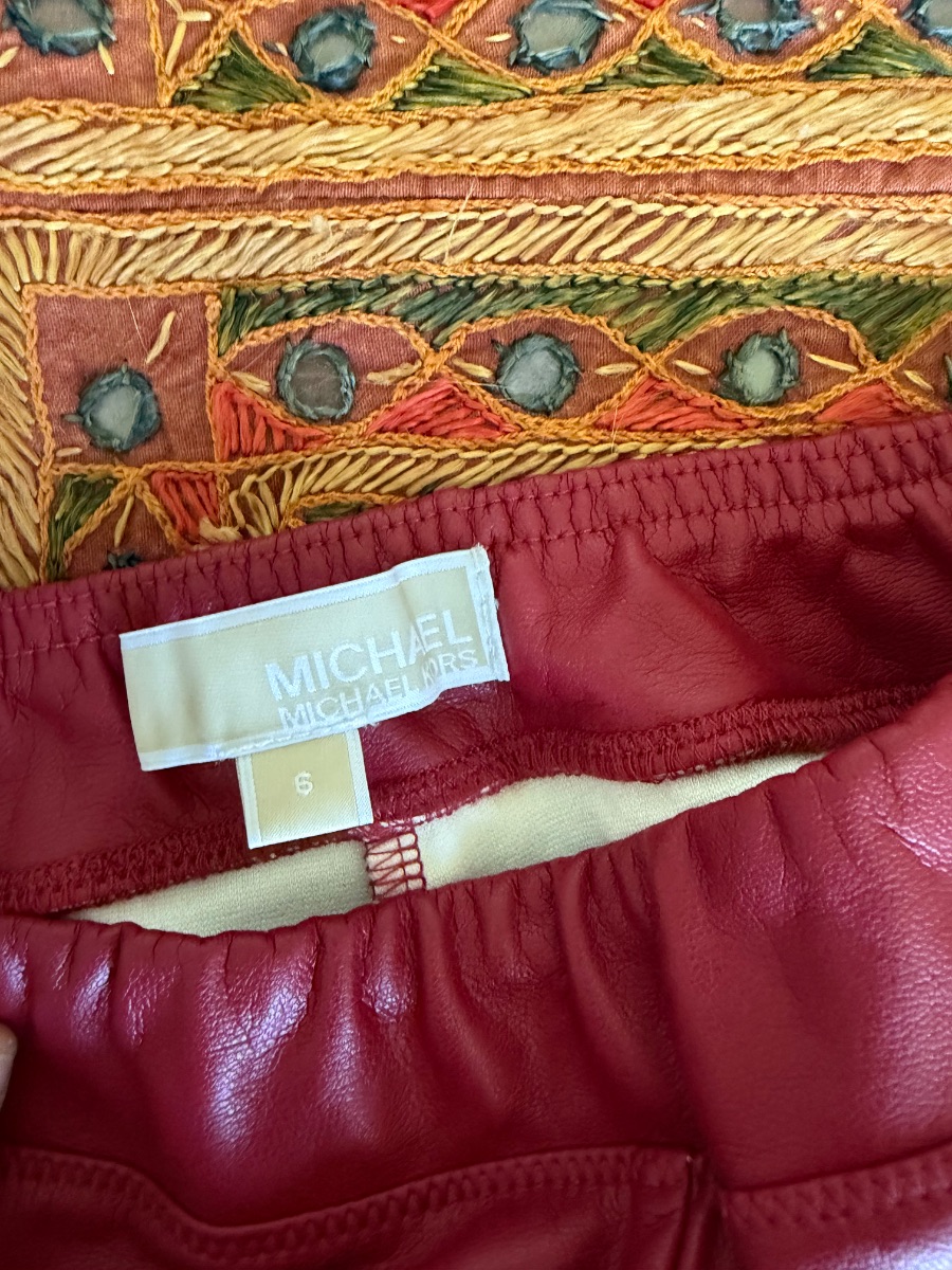 Michael Kors Micheal Kors red faux leather trousers photo 2