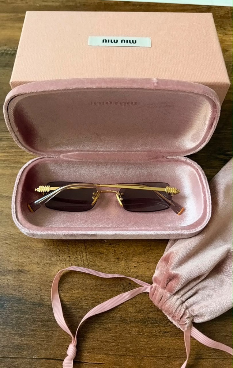 Miu Miu Rectangle Rimless Sunglasses photo 2
