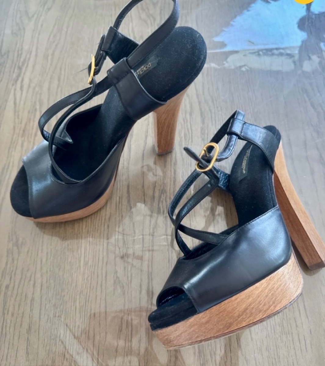 Dolce & Gabbana Black Heeled Sandals - size 37
