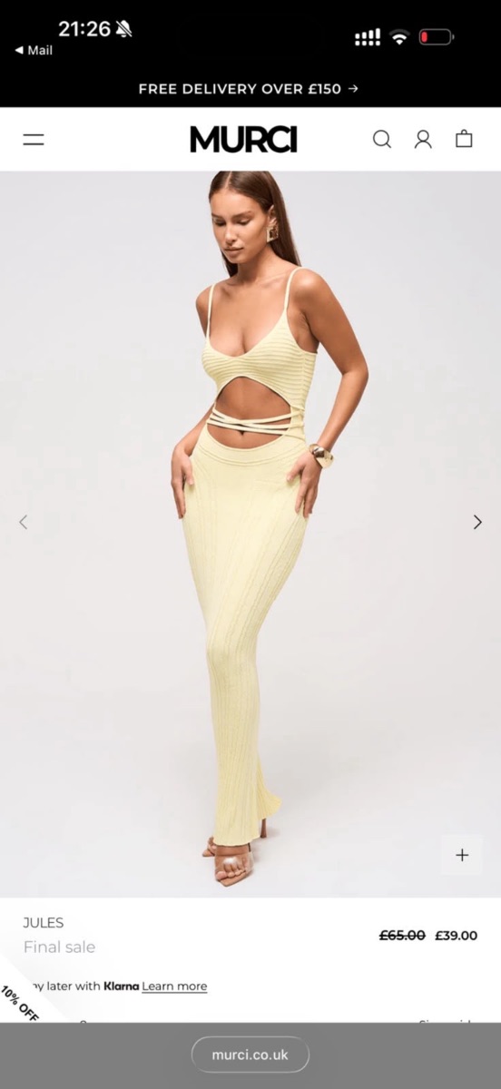 Murci yellow maxi dress