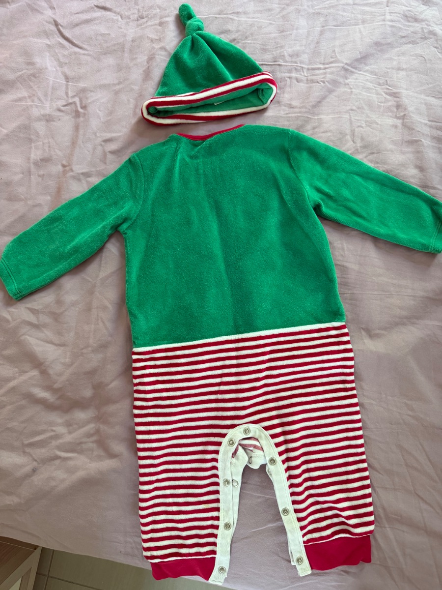 Next Santa’s Elf baby jumpsuit with a hat photo 2