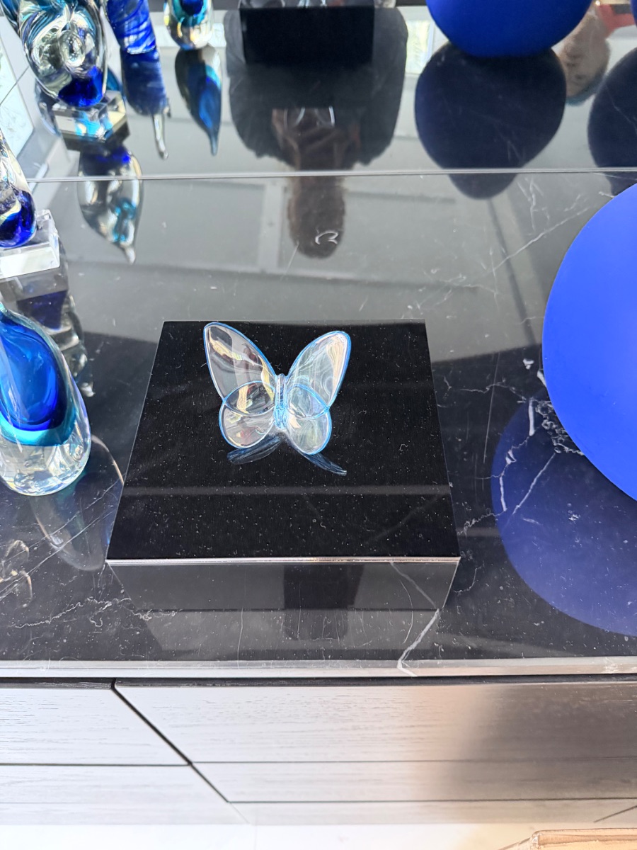 Baccarat Laquer Black box with Blue butterfly