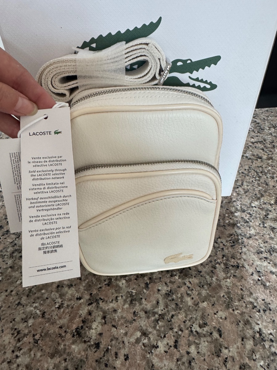 Lacoste Cream Vertical Crossbody / Camera Bag | Brand New with Tags photo 2