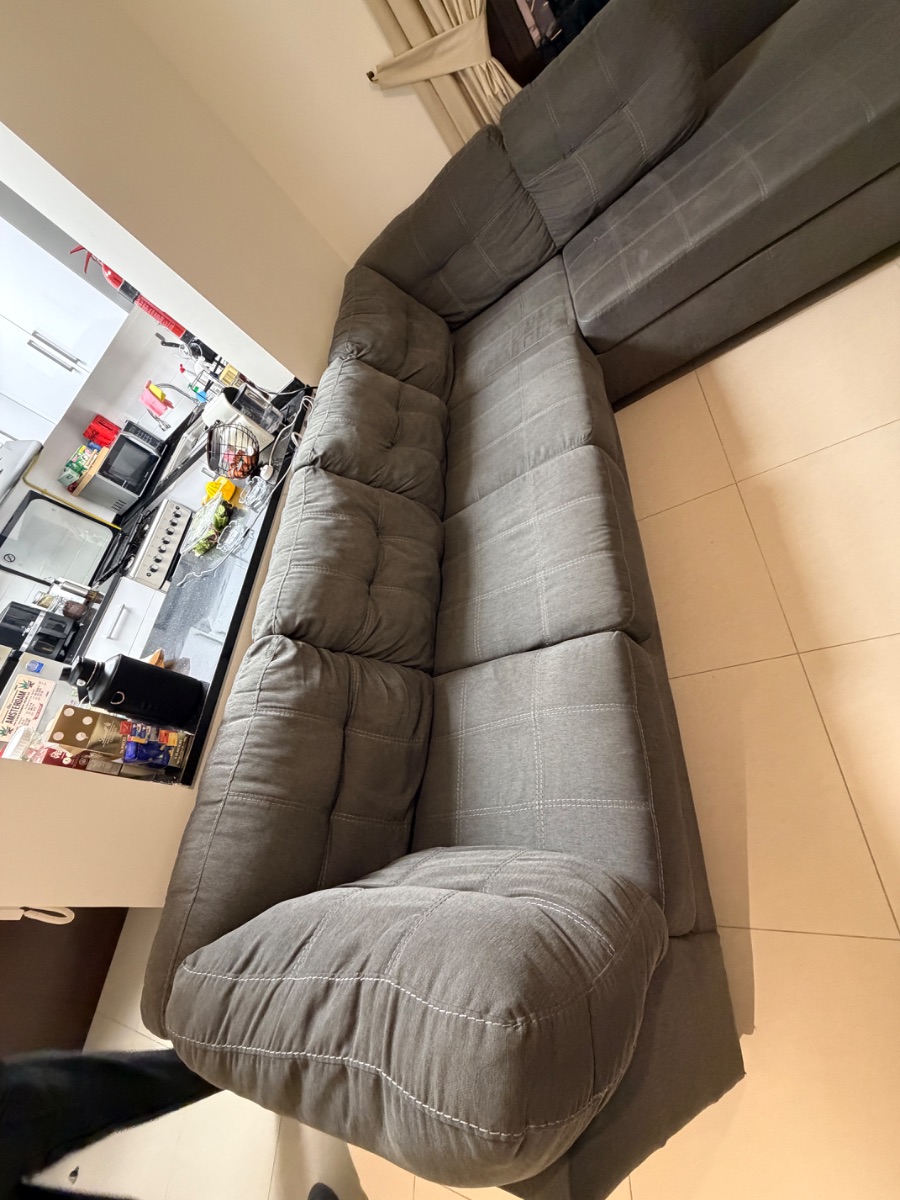 L-shaped couch with separate storage unit. photo 2