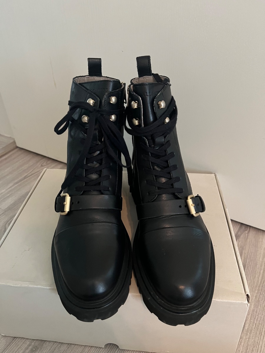 AllSaints All saints black lace up boots size 7 photo 2