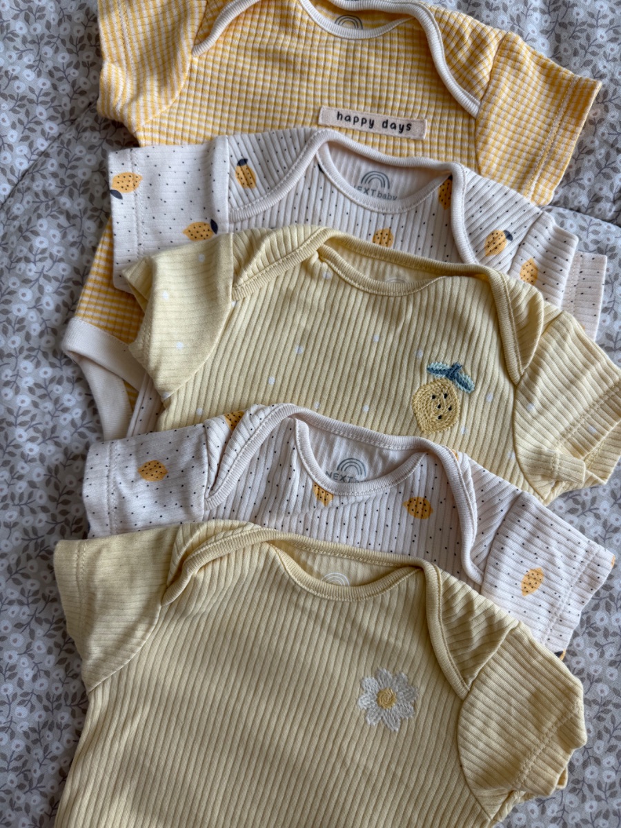 Next Baby 5 Newborn yellow short sleeve vests photo 3