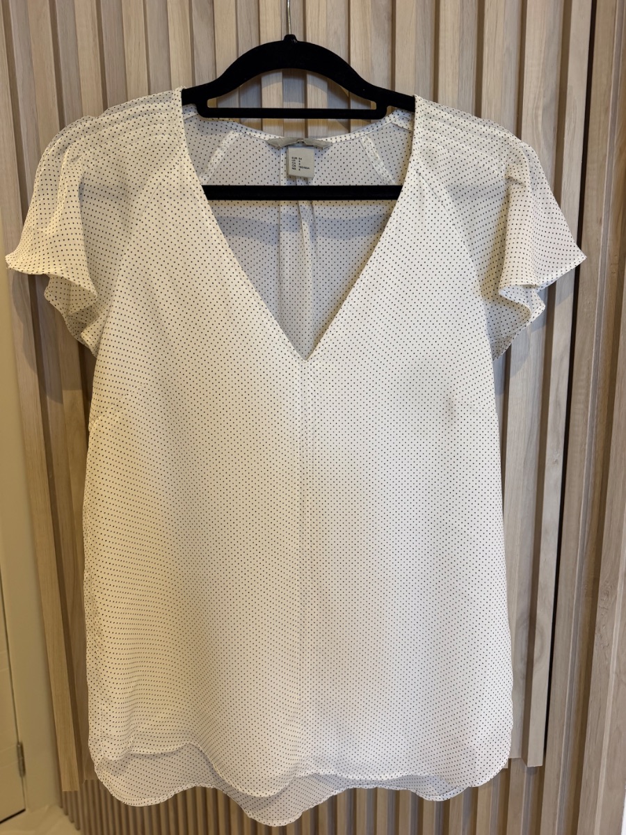 H&M polka dot white blouse