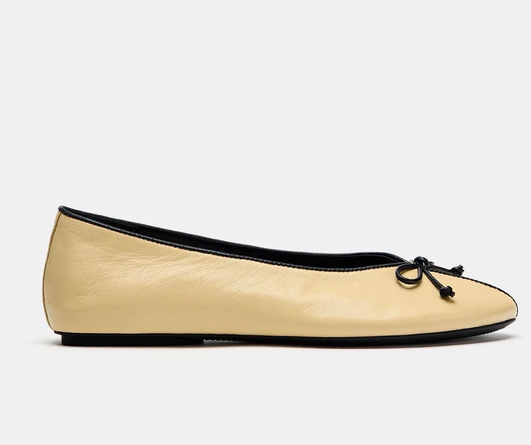 Zara LEATHER BALLET FLATS WITH BOW - 38 - New in store! photo 3