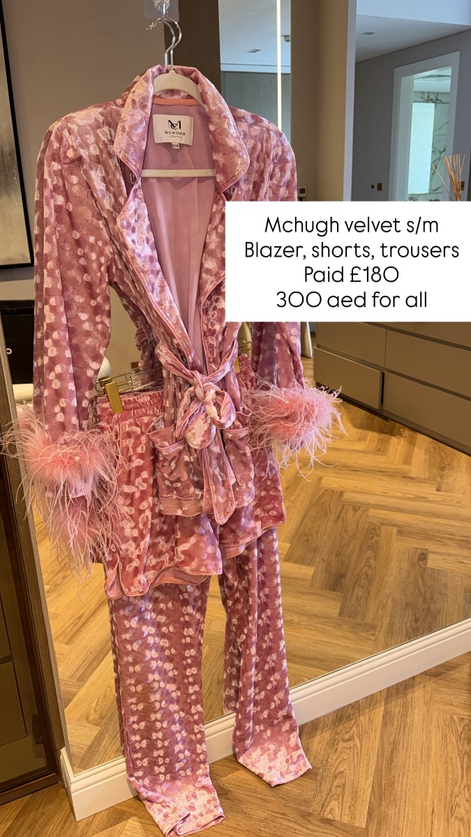 Mchugh velvet feather outfit blazer, shorts, trousers photo 2