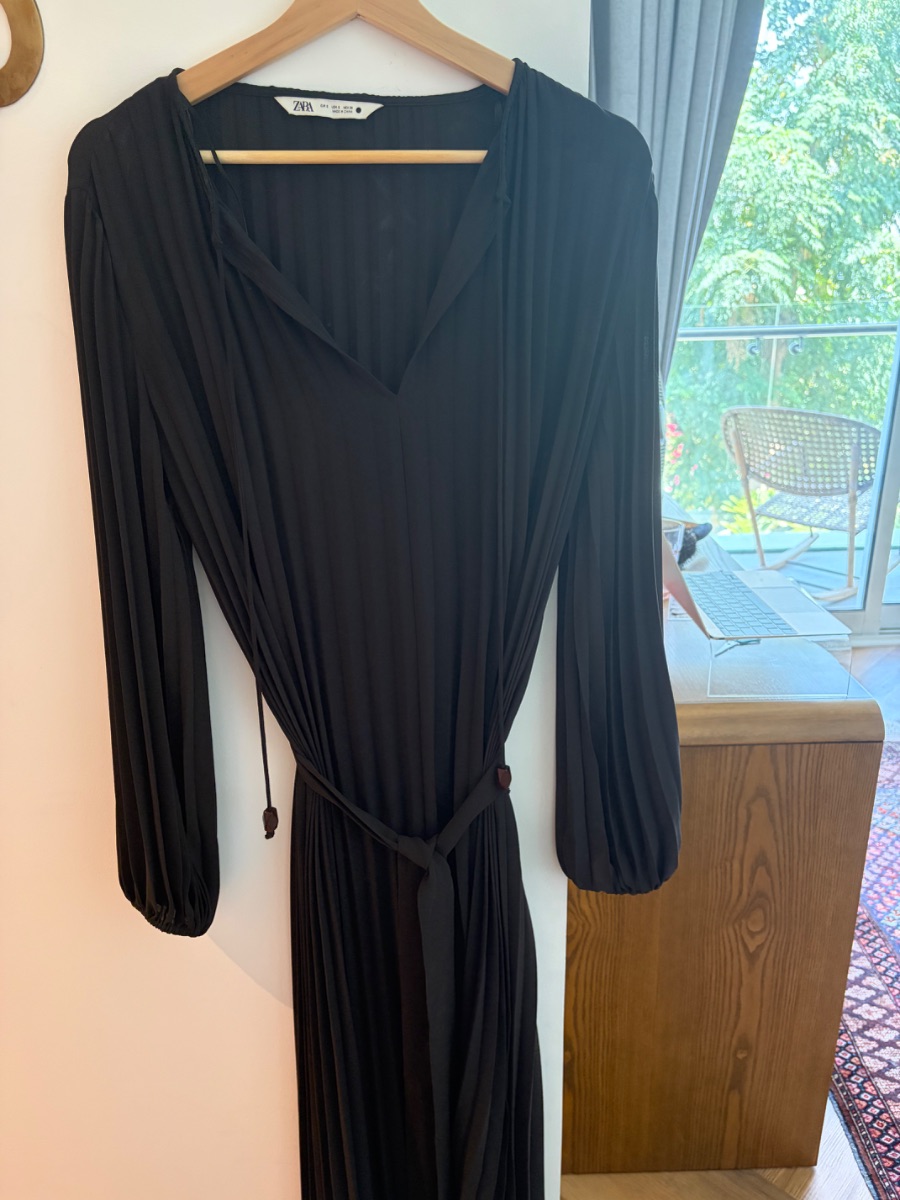 Zara Dark grey dress with tie photo 3