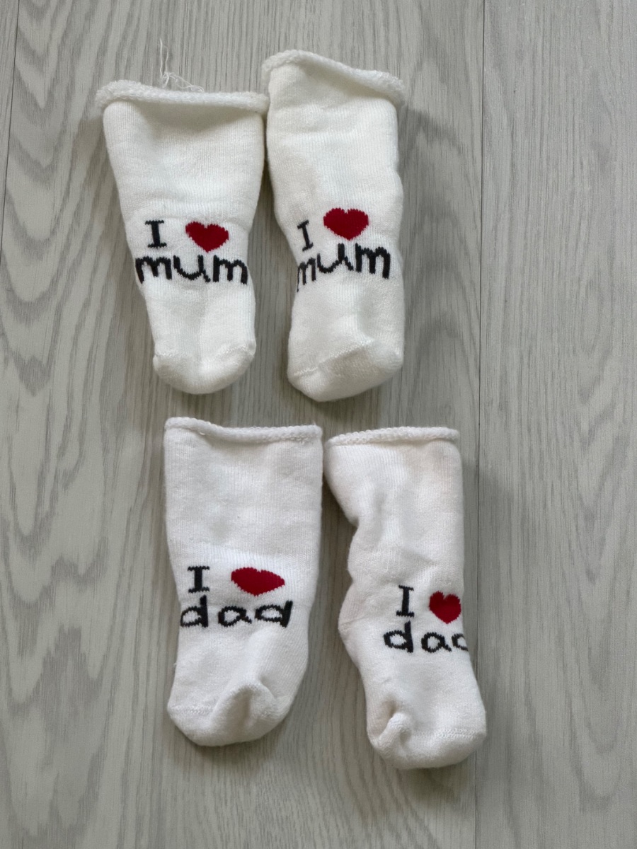 I❤️mum I❤️dad baby socks