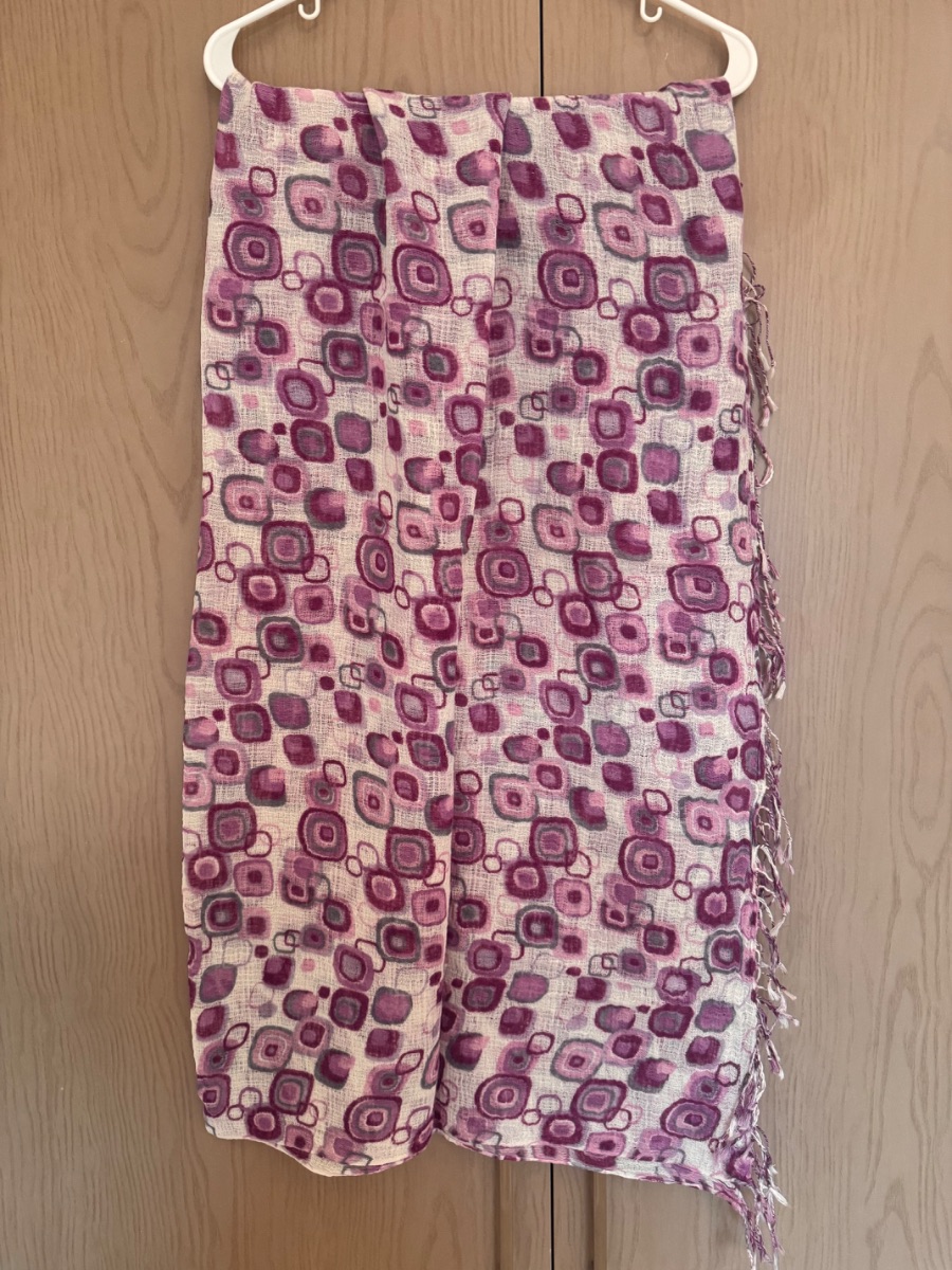 Lightweight patterned purple scarf/shawl