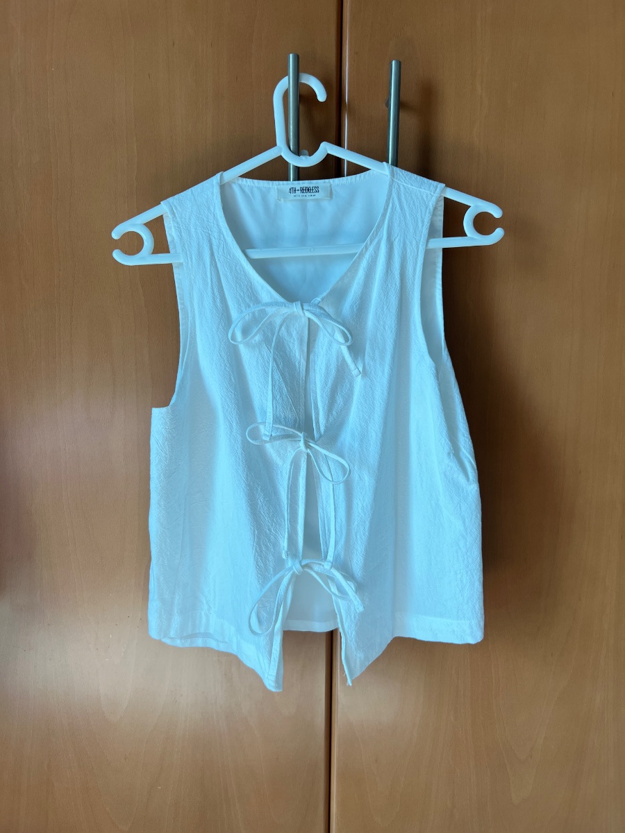 4th & Reckless White Tie Front Top