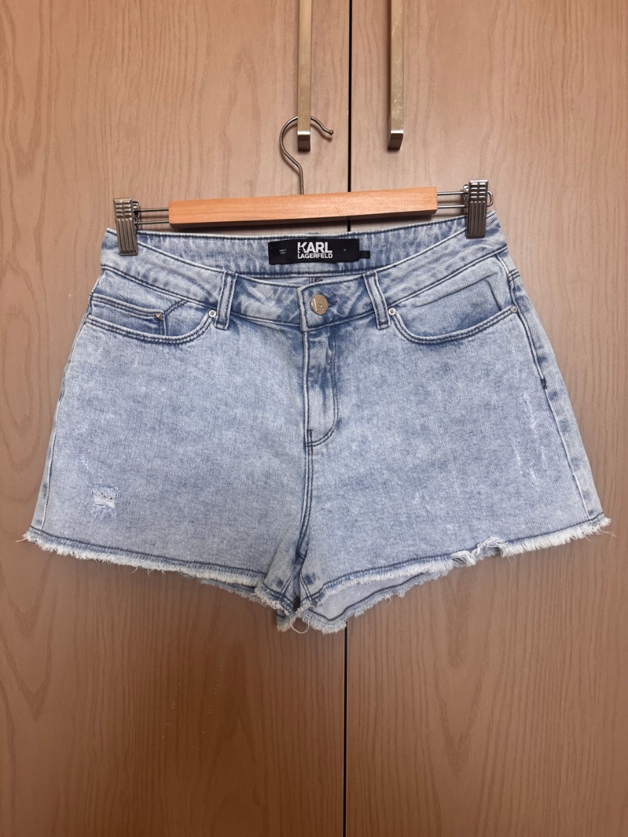 Karl Lagerfeld light wash denim shorts