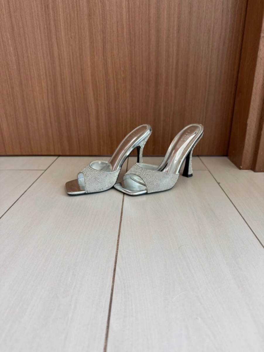 Asos Design ASOS Silver Diamanté Heels