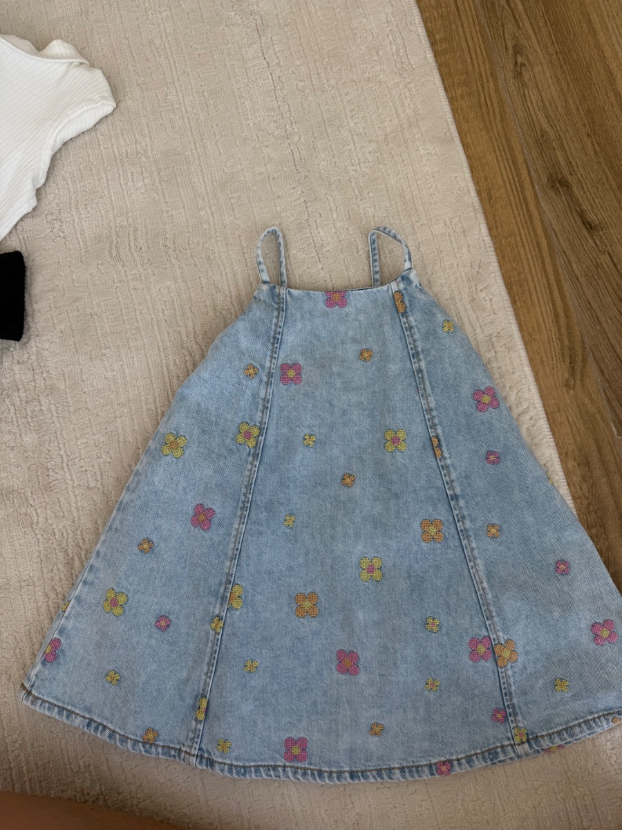 Zara denim floral dress