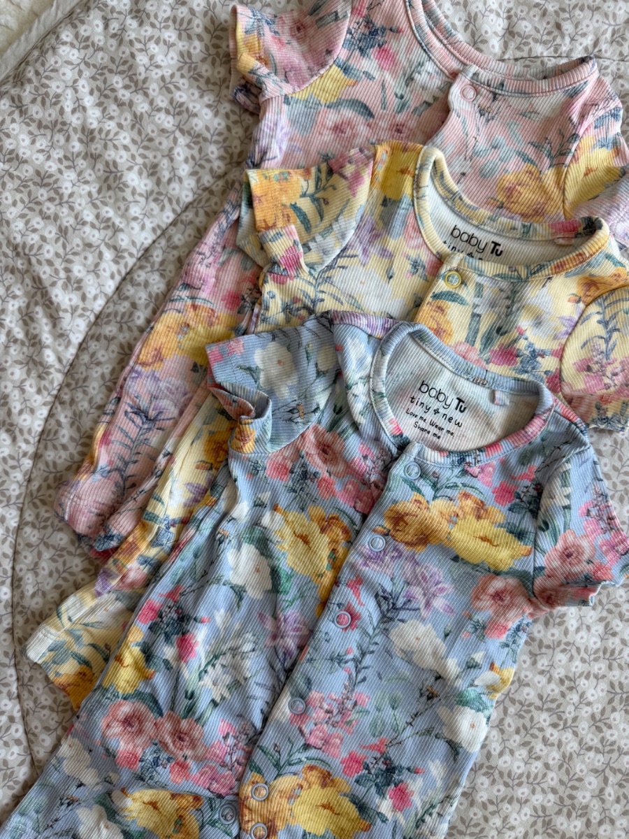 Baby Tu 3 Floral newborn rompers photo 3
