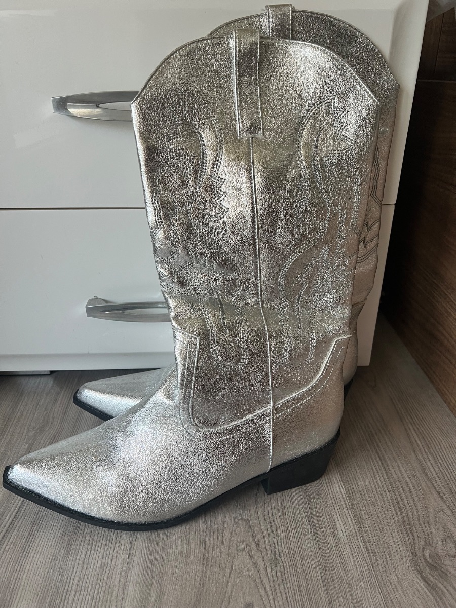 Shein Silver cowboy boots size 41