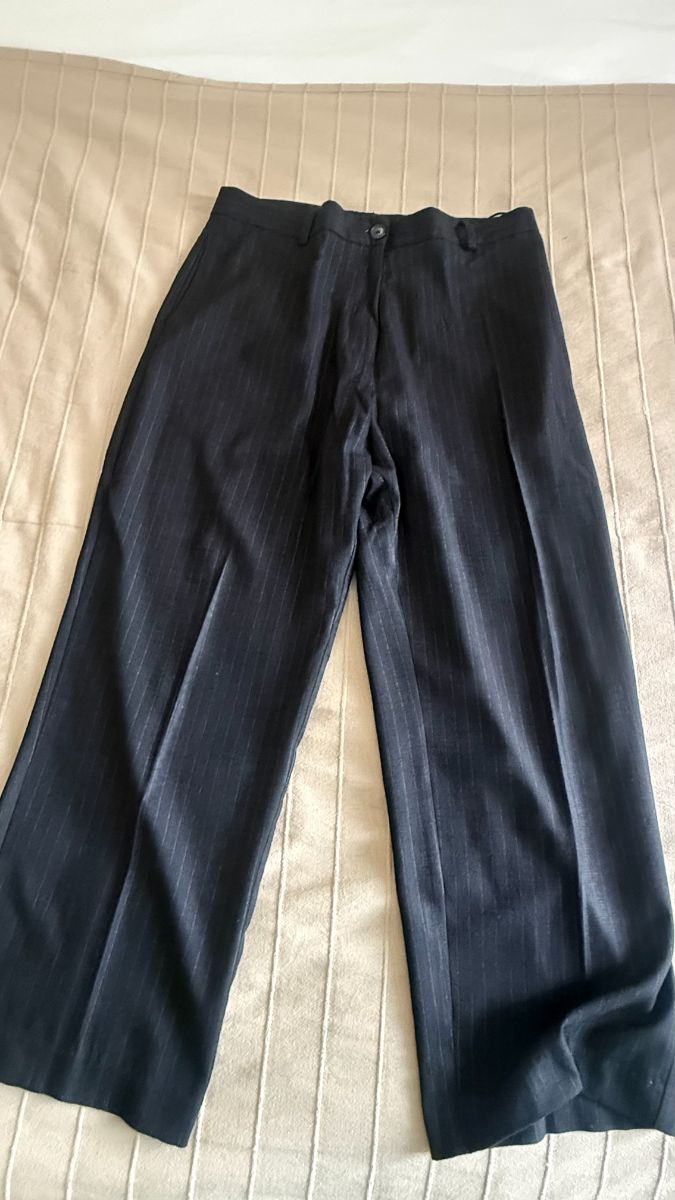Topshop Top Shop Wide Leg Pinstriped Trousers UK14