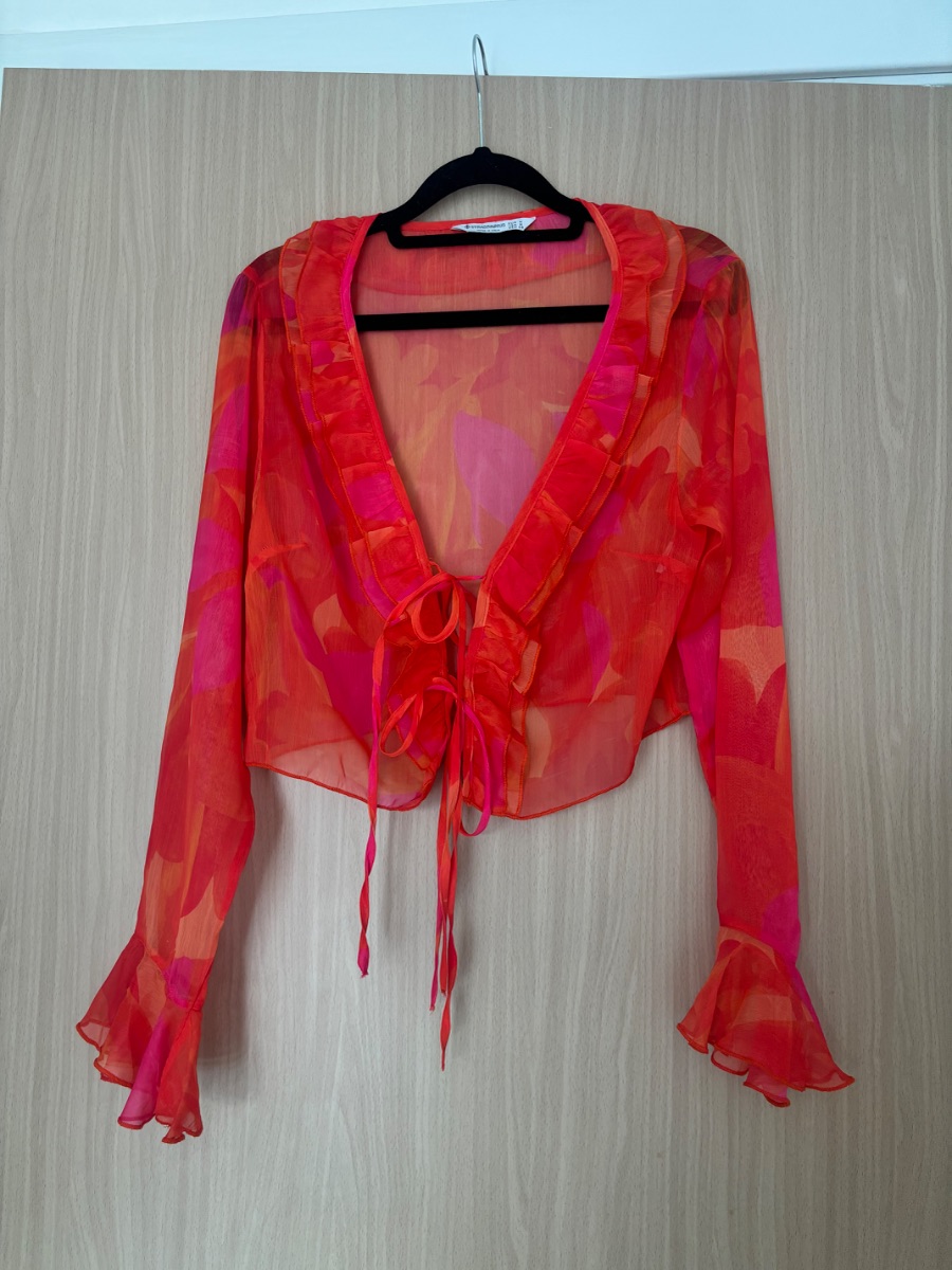 Stradivarius ruffled chiffon blouse