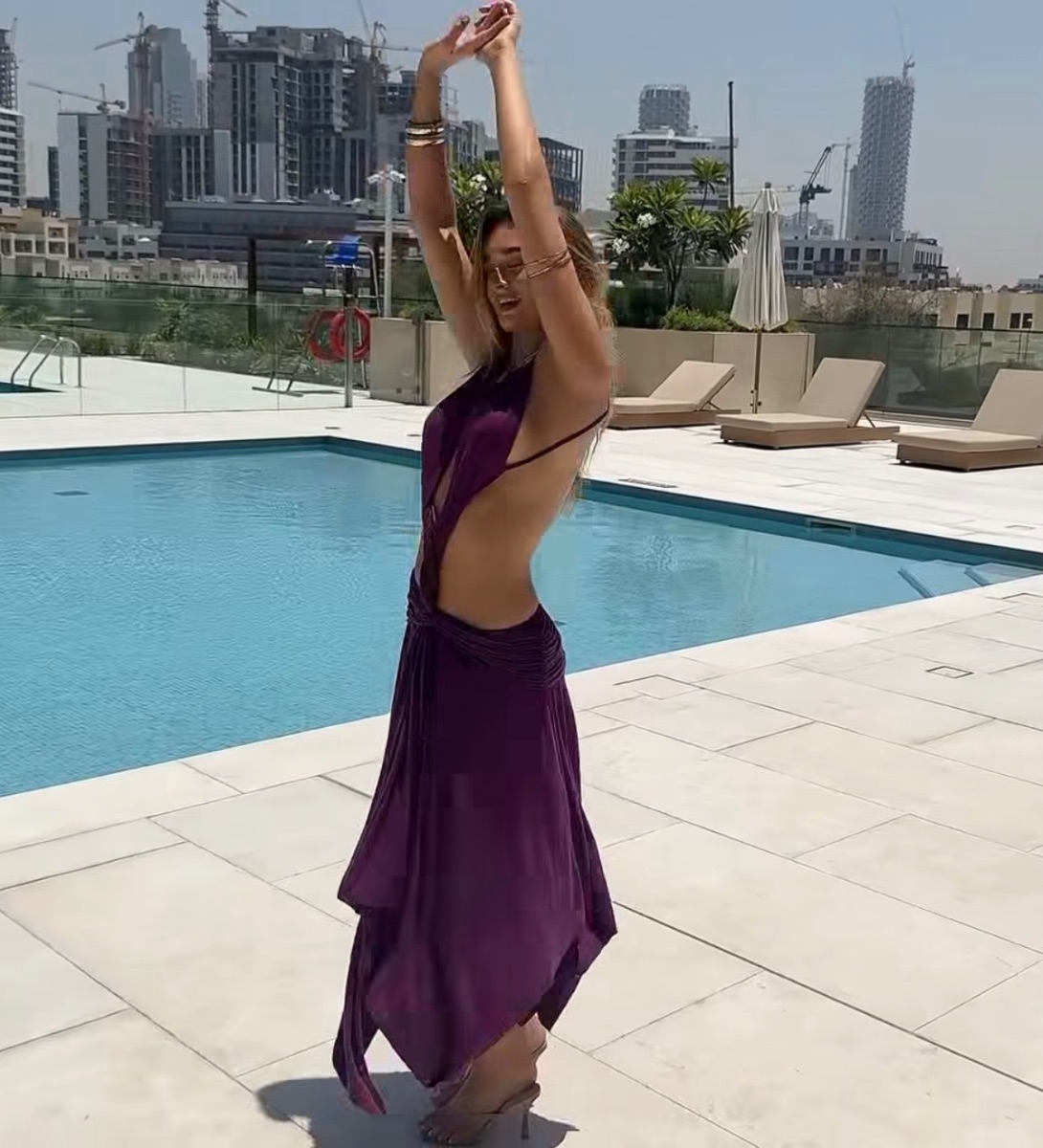 Finders Keepers Purple Drape Dress photo 2
