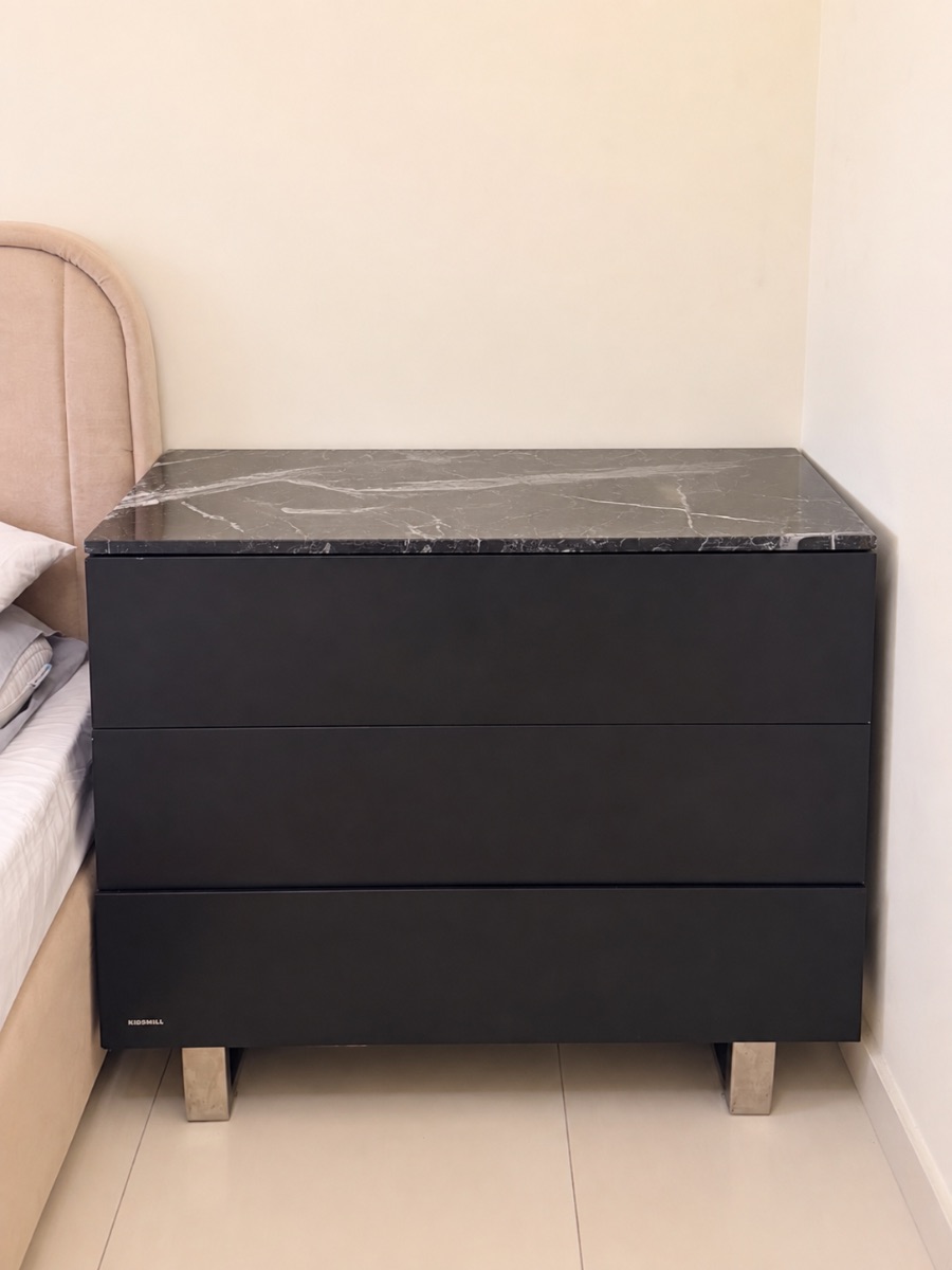 2 Marble top cabinets with drawers