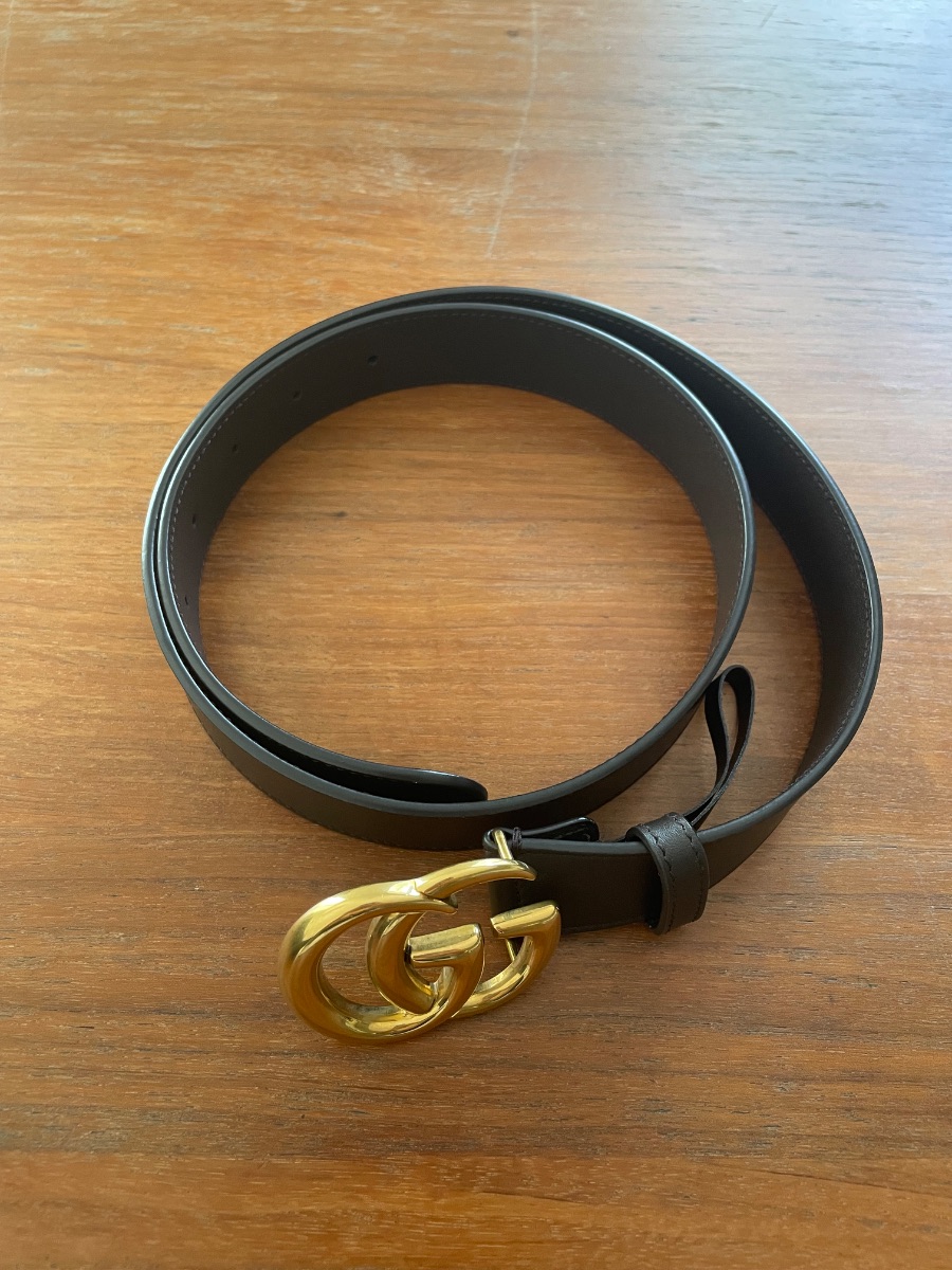 Gucci GG Dark Brown Leather Belt