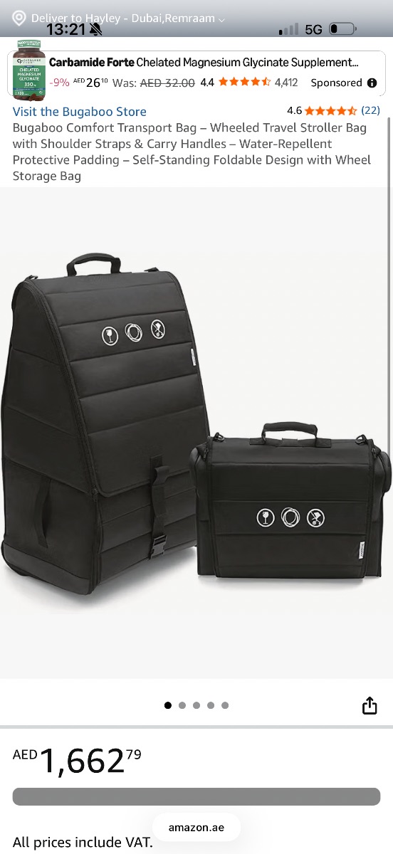Bugaboo travel pram bag