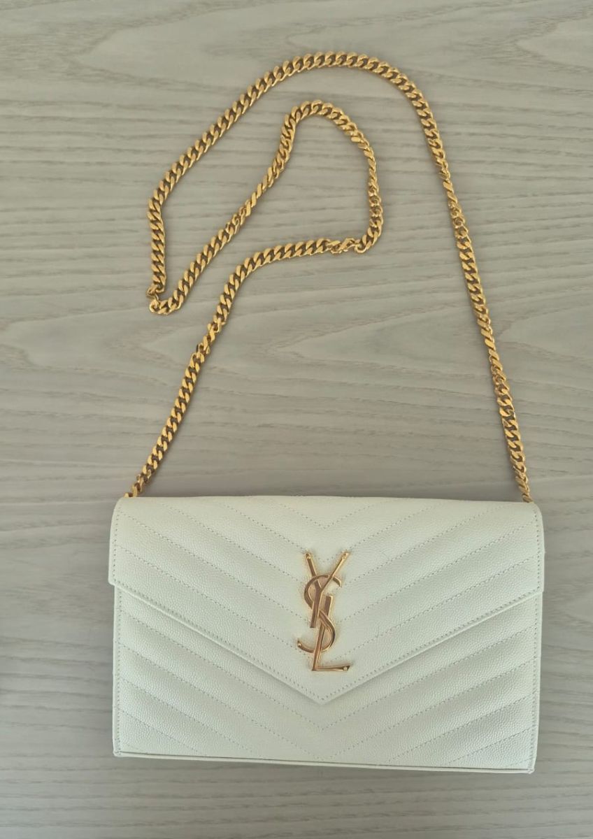 Saint Laurent (YSL) Cassandre Envelope Chain Wallet