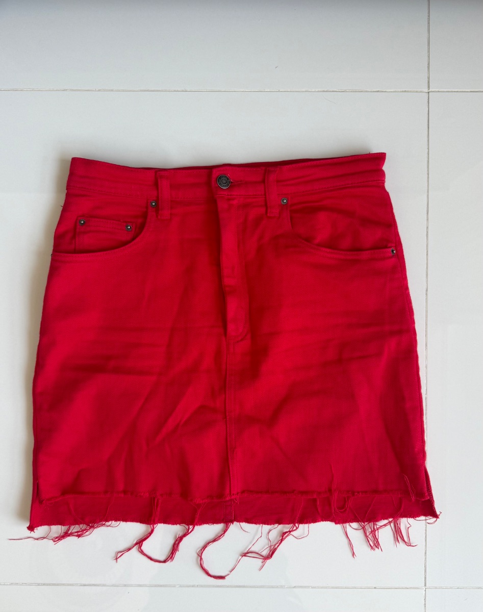 Wilfred Red jean skirt