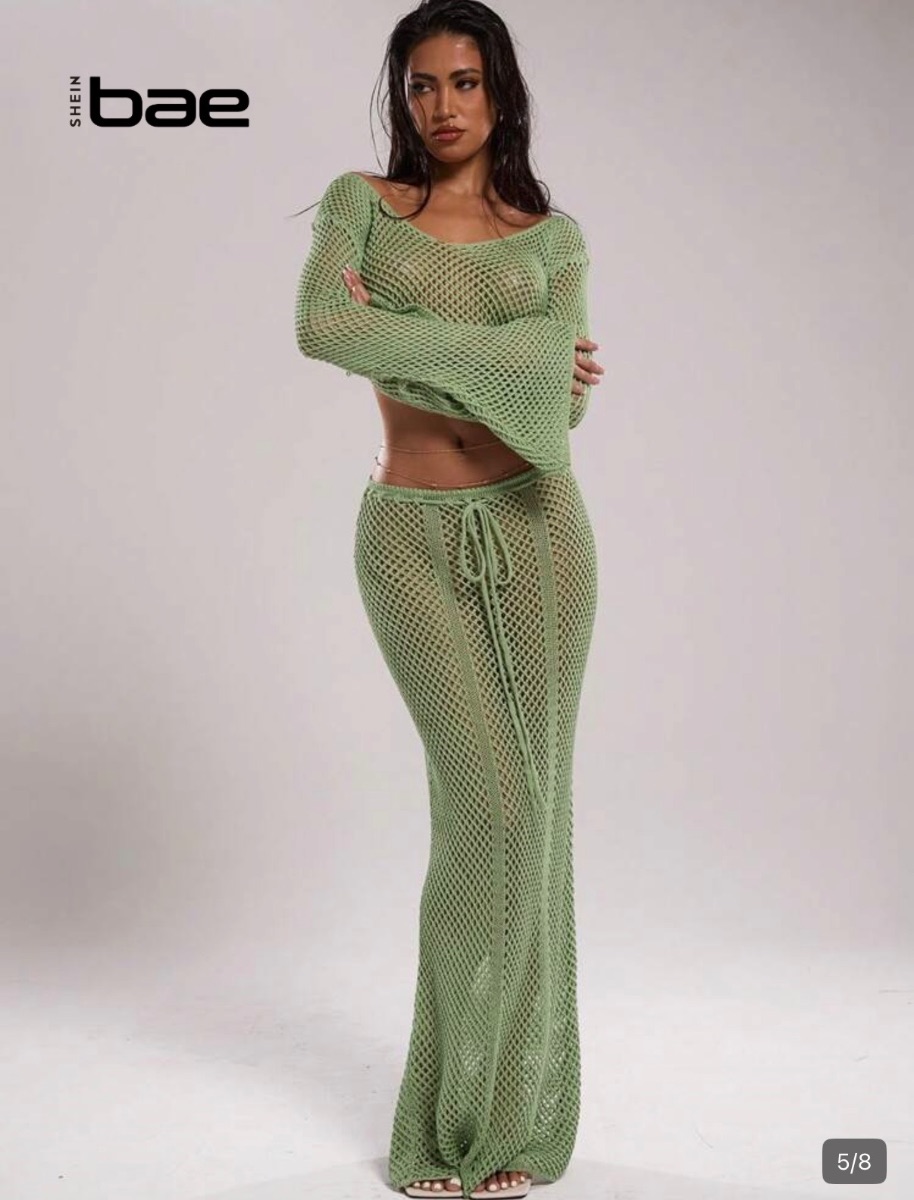Shein Knit co-ord beach cover up