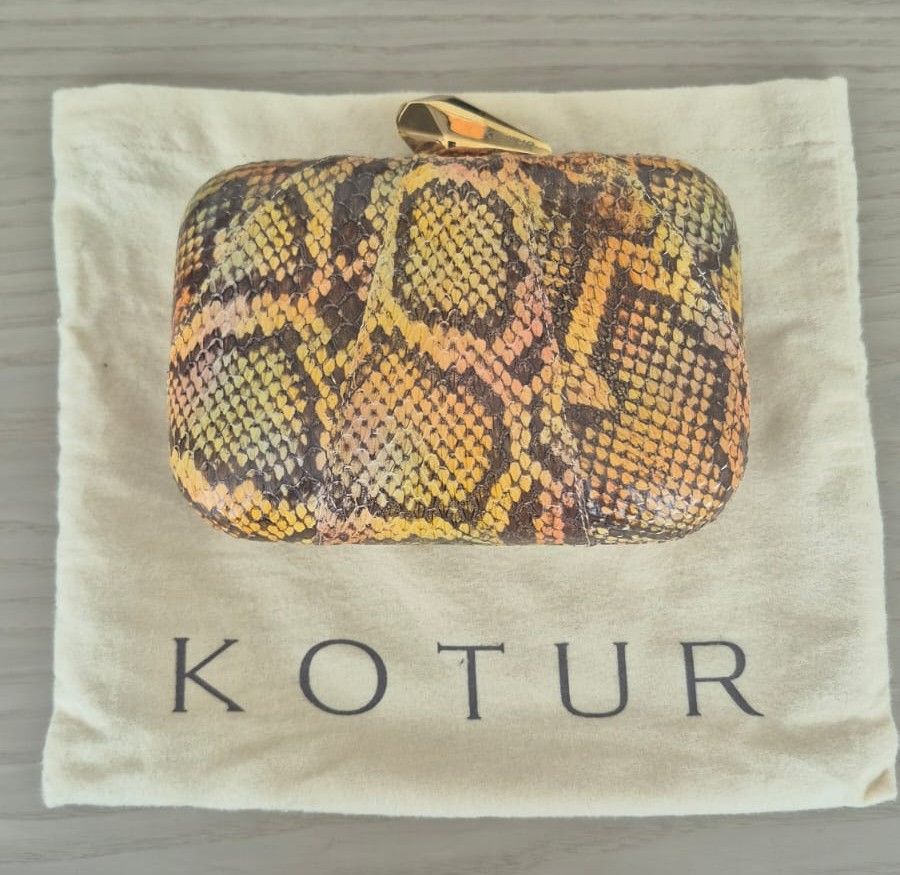 Kotur Snakeskin Minaudiere Evening Box Clutch photo 2